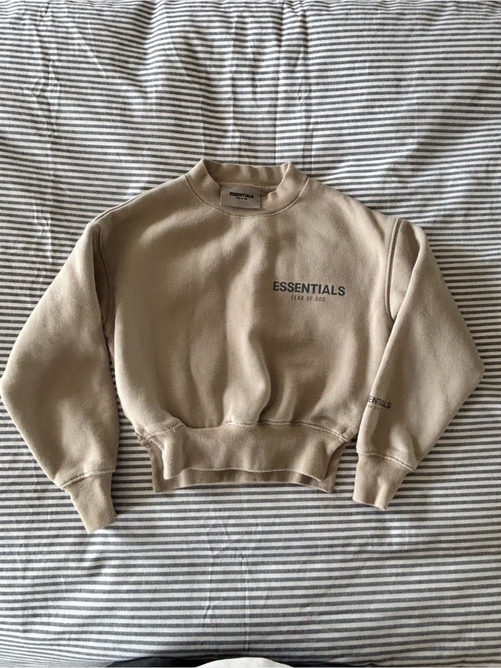 Fear of God Essentials Kids Taupe Crewneck Sweatshirt